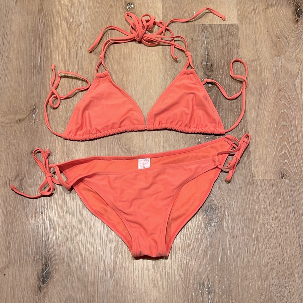 Size L - pink string bikini.